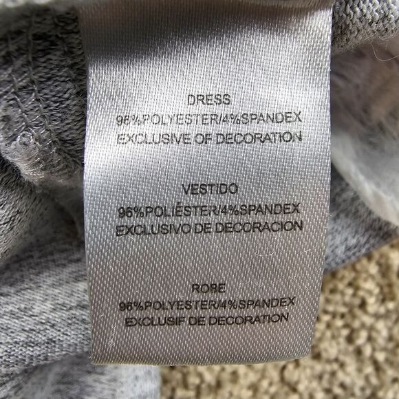 Obsess Sweater Dress with Ruffled Sleeves & Floral Embroidery Gray Girls Size Sm - Picture 6 of 9